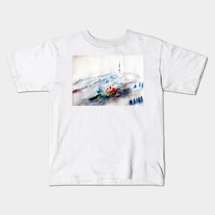 Foggy weather in mountains Kids T-Shirt